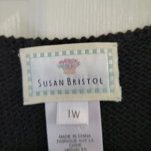 Susan Bristol Womens Black Heavily Brightly Embroidered Buttondown Vest - Picture 2 of 3